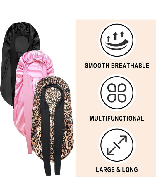 Gorro de Satén Largo Anti-Frizz / Long Anti-Frizz Satin Cap